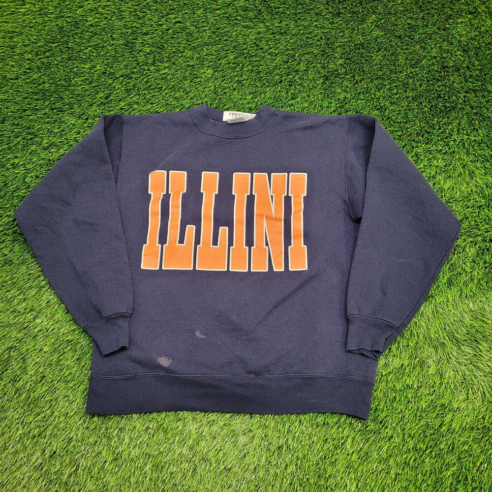 Vintage Illinois Fighting Illini Sweatshirt Womens M 21x23